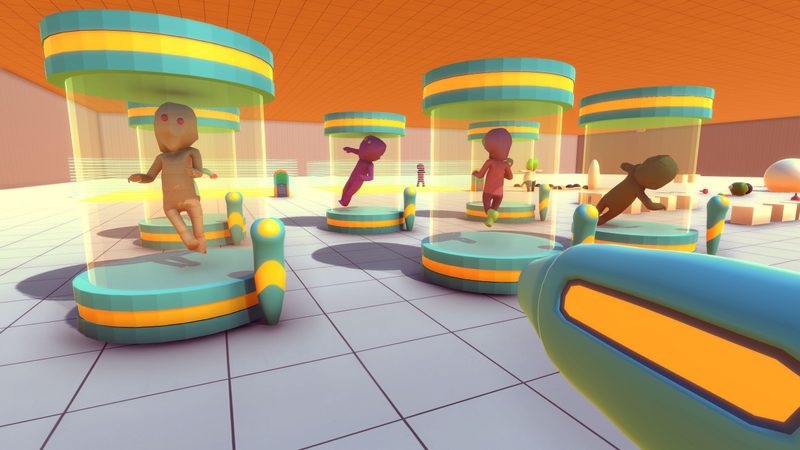 Different types of zombies floating in research pods. The one on the far left is a mummy, which is described as a zombie wrapped in toilet paper.